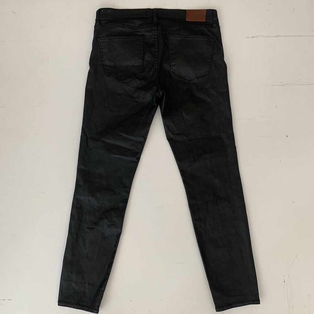 Madewell Women's 32 Black Skinny Jeans Coated Edition Denim - Picture 3 of 10